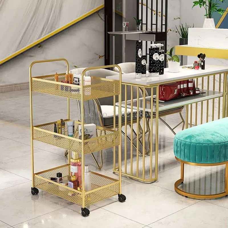 ความงามรถเข็น Rack ล้อร้านตัดผมเล็บพิเศษรถเข็นเครื่องมือขนมขบเคี้ยว Rack Bar Cart สำหรับห้องครัว rolling
