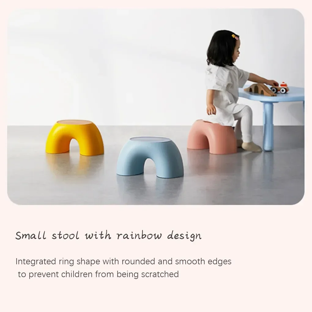 Stool Plastic Rainbow Shape Footstool Safety Kids Step Stool Seat For Living Room Indoor Furniture Children'S Stool Toy
