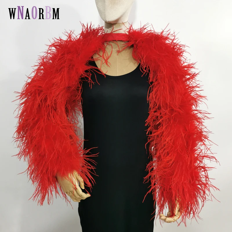 Neuestes Design, stilvolles 100 % Straußenhaar, Ärmellänge 55 cm, mehrfarbig, maßgeschneidert, für Mode, Club und Party, Bankett, vielseitig