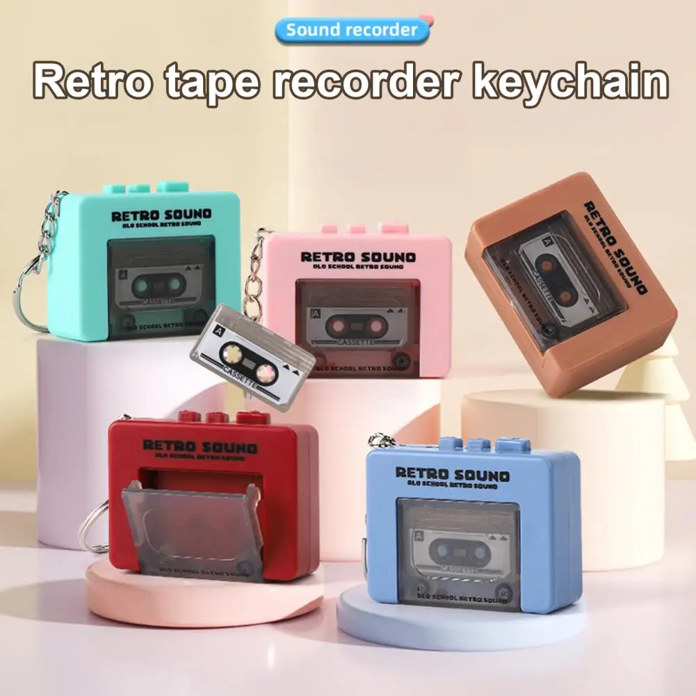 カセットプレーヤー 録音機能付き ミニレトロカセットレコーダー キーホルダー 音楽プレーヤー おもちゃ 幼児 男の子 女の子 サウンド