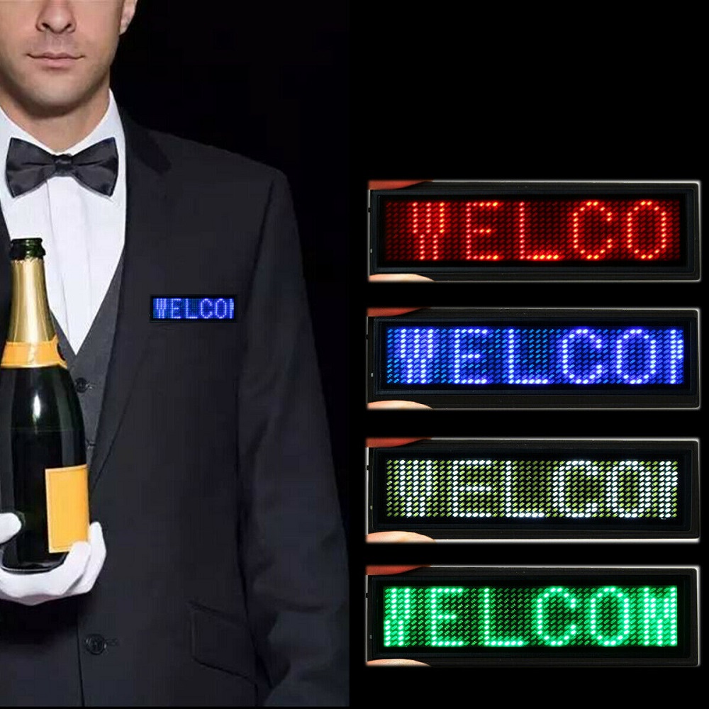 Bluetooth LED Module Name Badge DIY Programmable Scrolling Message Board Mini LED Display HD DIY Electronic Kit