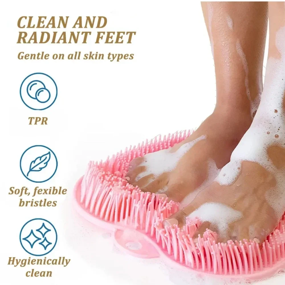 ใหม่ Exfoliating นวดอาบน้ํา Scraper ห้องน้ํา Non-SLIP Bath MAT แปรงนวดหลังซิลิโคนล้างเท้าทําความสะอาดชุดว่ายน้ําเครื่องมือ