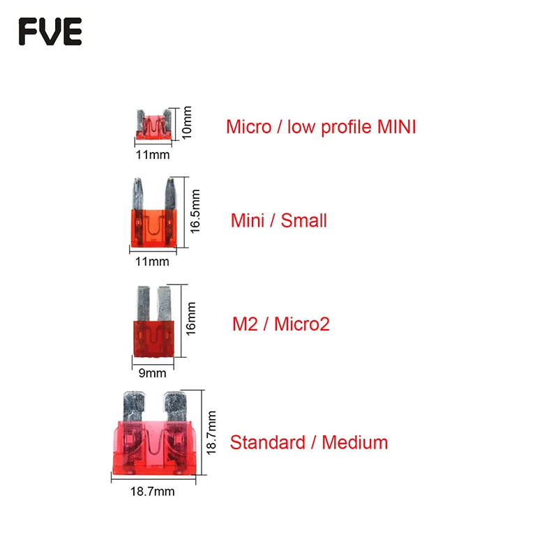 Mini small medium standard Micro2 low profile MINI Blade Fuse Automotive Fuses car fuse Kit APS ATR 2A to 35A+BoX