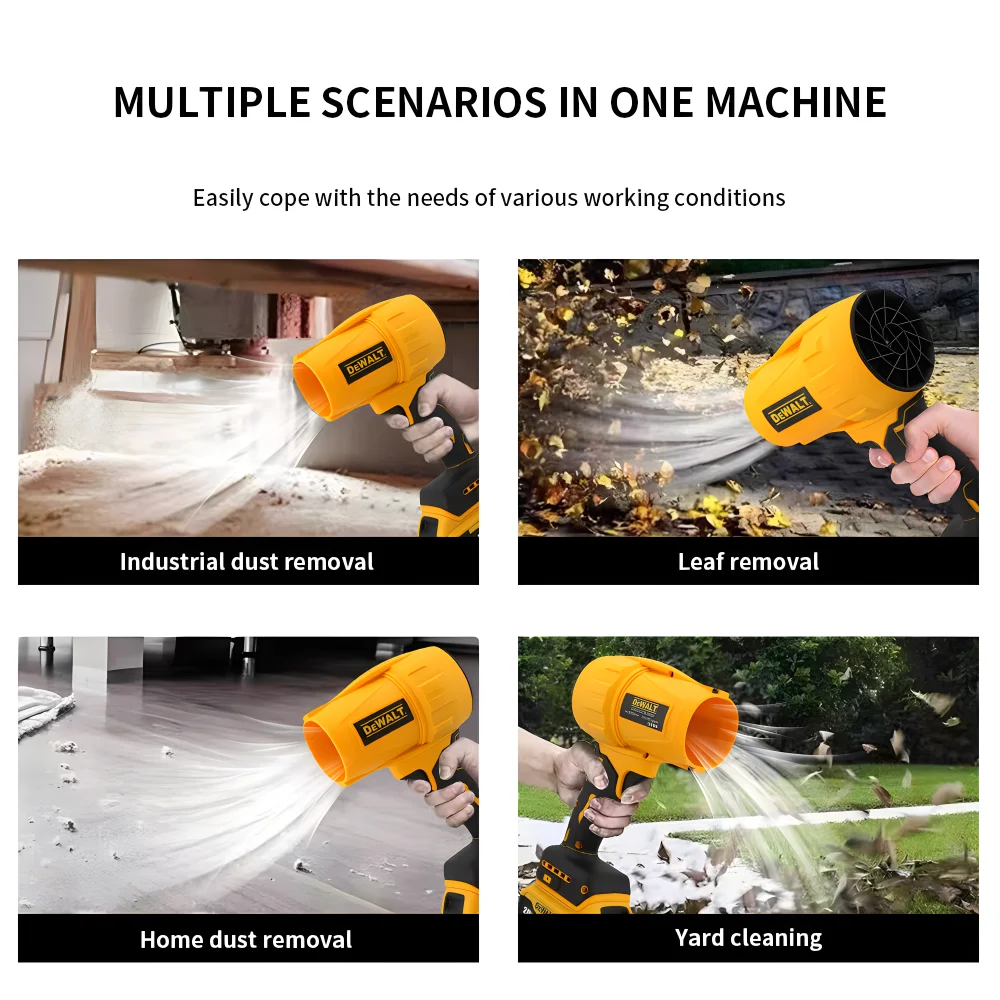 DEWALT Electric Turbo Blower  Battery Brushless High Power   Stepless Speed Dust Blowing And Snow Plowing Leaf Cordless Tools