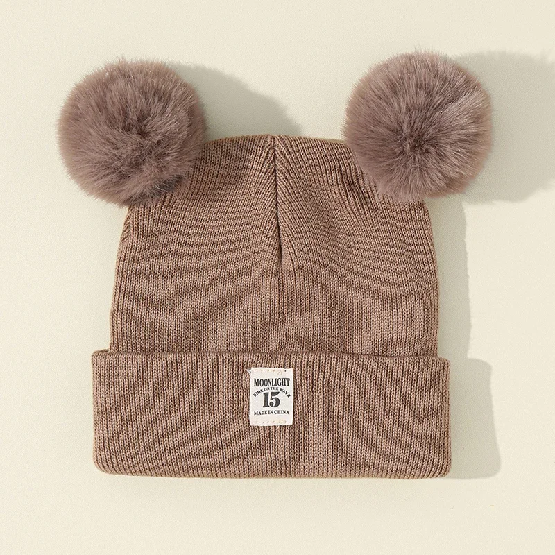 Berretti per bambini Cappello di lana per bambini Cappelli spessi per bambini Paraorecchie caldo Berretti invernali caldi in maglia Berretto per neonato Cappello per bambini Pom Pom