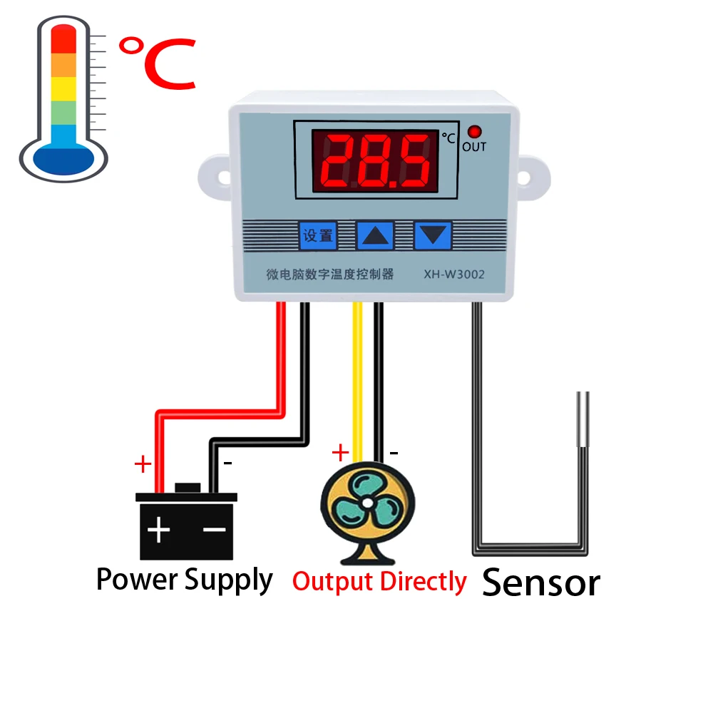 12V 24V 110V 220V Chuyên Nghiệp W3002 Kỹ Thuật Số Bộ Điều Khiển Nhiệt Độ 10A Bình Giữ Nhiệt Ổn XH-3002