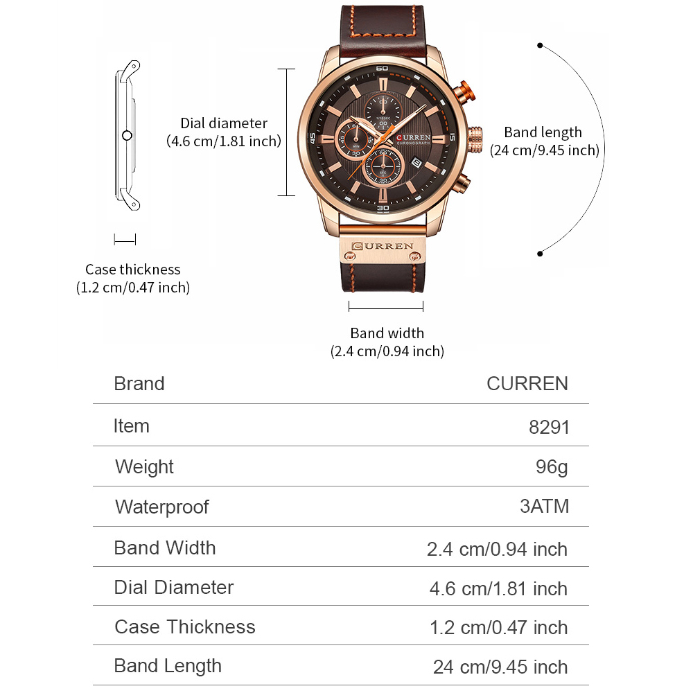 CURREN mode Date Quartz hommes montres haut de gamme de luxe mâle horloge chronographe Sport hommes montre-bracelet Hodinky Relogio Masculino