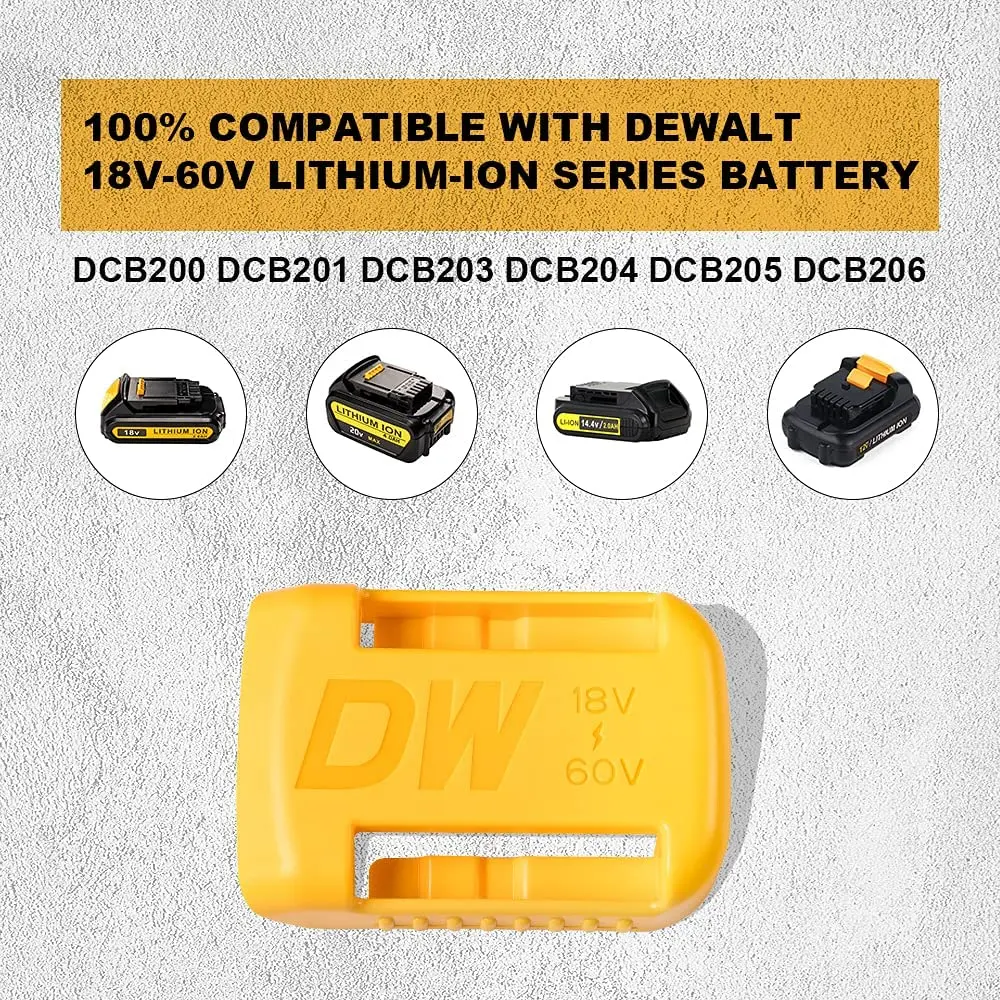 2/5/10 個 Dewalt 18V 20V 60V バッテリーホルダー壁収納マウントスタンダーマウントディスプレイハンガードックバッテリーベルトバックル黄色