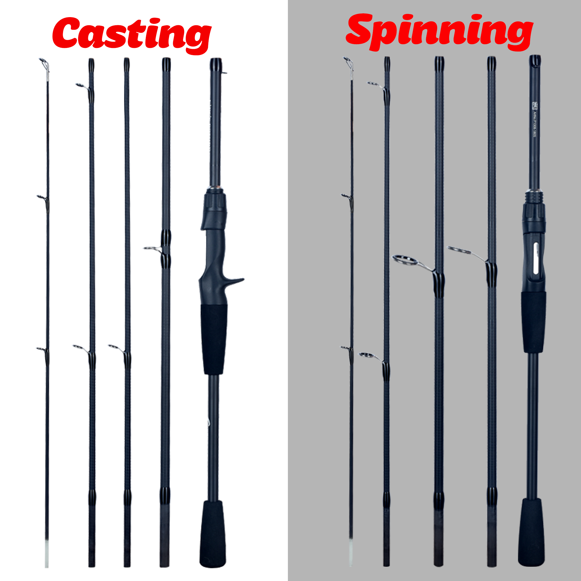 PHISHGER スピニング Baitcasting トラベルカーボンミニグッズ釣竿キャスティング重量 5-30 グラム M 高速超軽量ルアートラウトポール