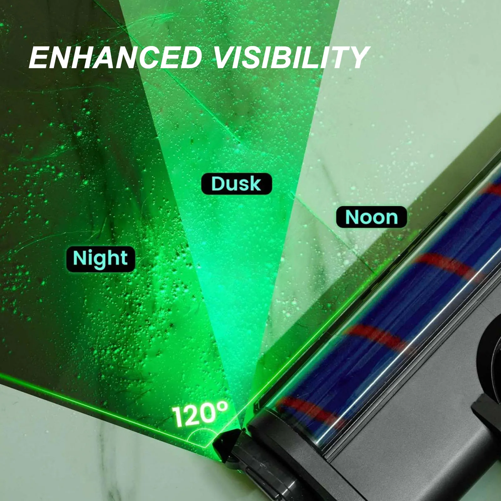 Aspiradora pantalla de polvo lámpara LED revelar polvo microscópico pelo de mascota gato perro piel accesorio de luz de vacío para tiburón para Bissell