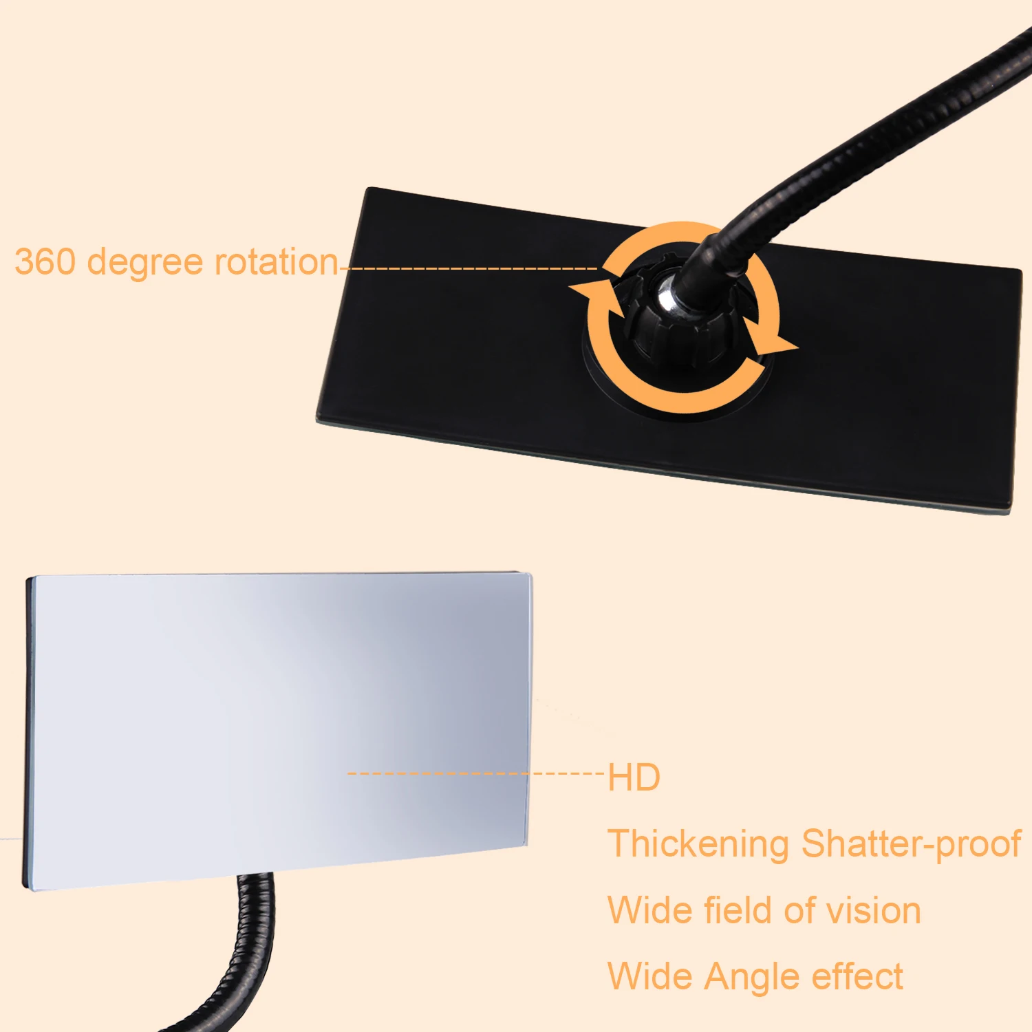 Flexible Clip on Computer Desk Cubicle Security Rearview Field Vision Magnifying Convex Mirror for Office Personal Privacy Safe