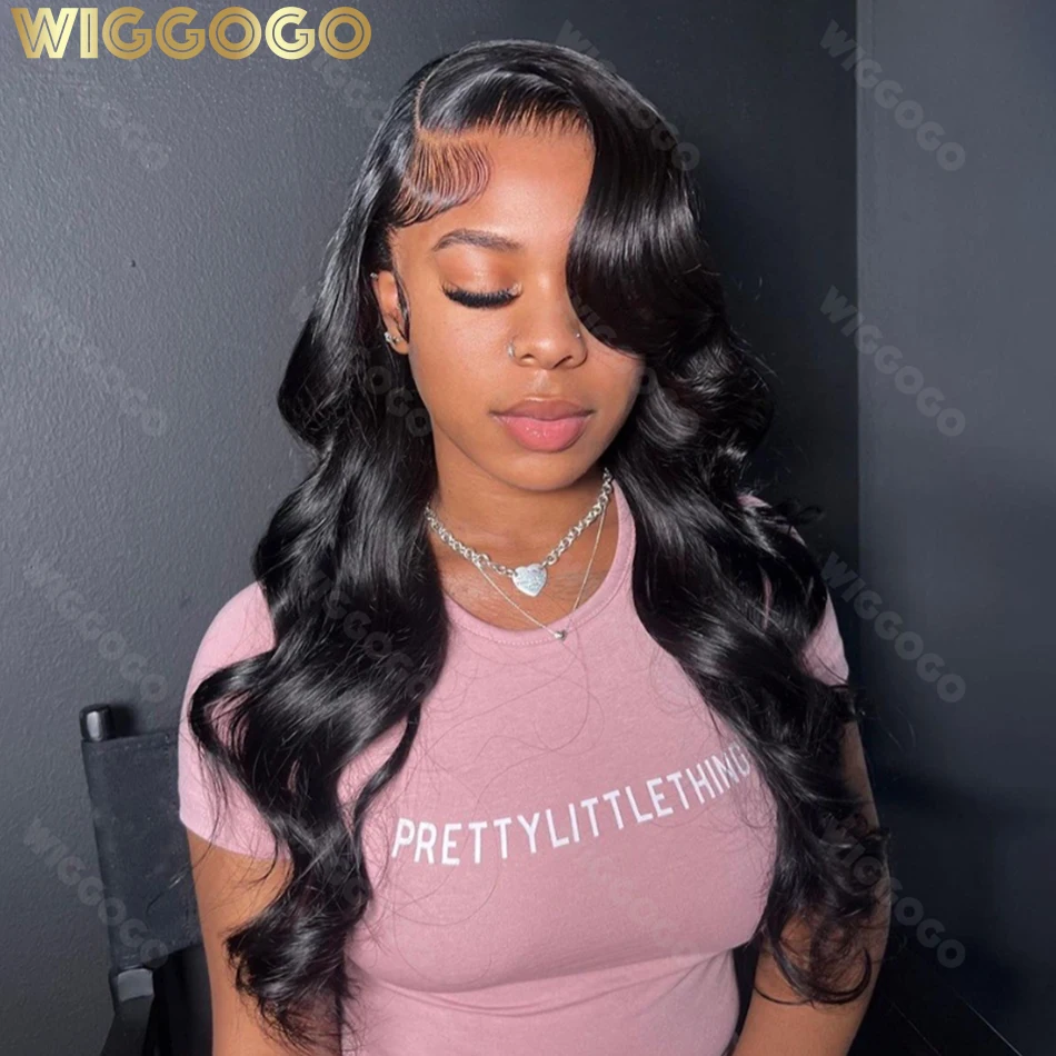 Wiggogo 30 40 Polegada onda do corpo perucas de cabelo humano 13x6 hd peruca frontal do laço 13x4 frente do laço perucas de cabelo humano 5x5 hd peruca de fechamento do laço