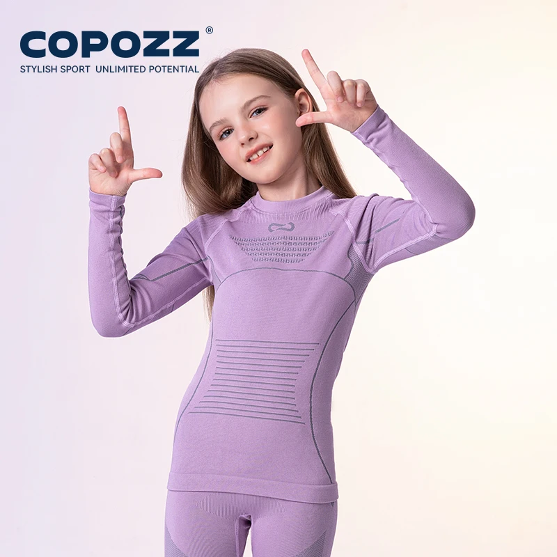 COPOZZ детские зимние лыжные комплекты термобелья для мальчиков и девочек, теплое дышащее термобелье, термобелье Johns для детей