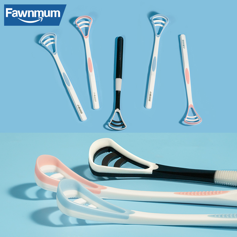 Fawnmum-raspador de lengua de silicona, 1 piezas, cepillo Tonger de Color Macaron, herramientas de limpieza, cepillo de dientes, cuidado bucal, aliento fresco, limpieza segura