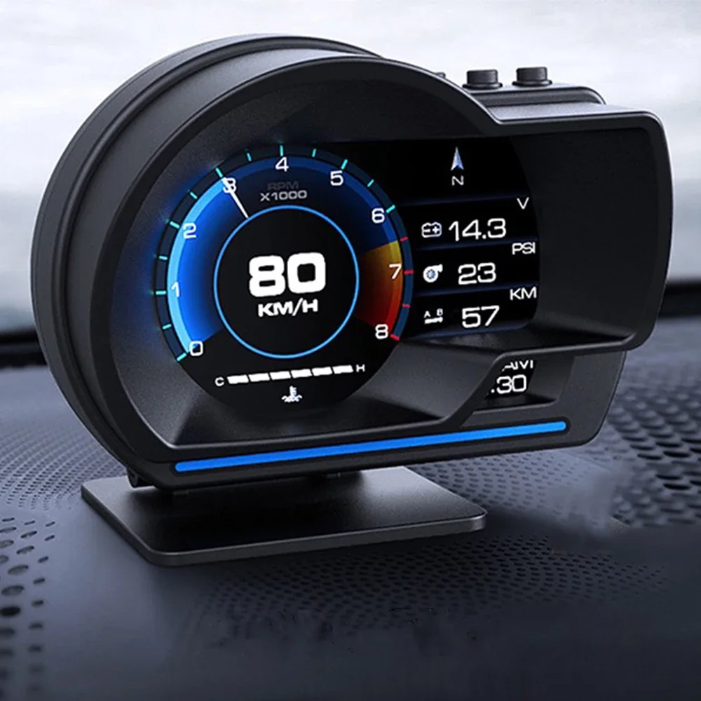 Newest A501 Gauge Head Up Display OBD2 Smart Car HUD Digital Odometer Security Alarm Turbo Water&Oil Temp RPM Auto Meter