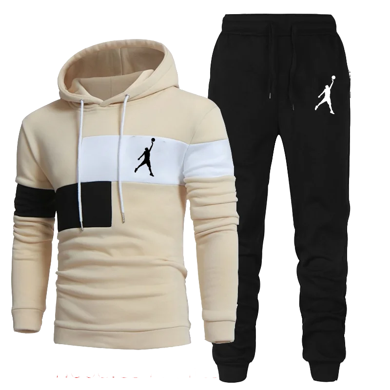 Conjunto con capucha deportiva informal para hombre, chándal con capucha y pantalones para correr, trajes de gimnasio de alta calidad, ropa de calle de otoño e invierno