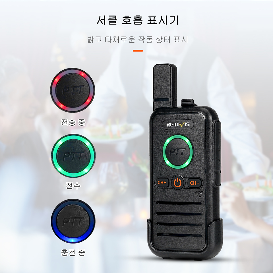 Retevis 듀얼 PTT 전문 워키토키, 휴대용 PMR446 양방향 라디오, VOX USB C, 호텔 레스토랑용, RB645