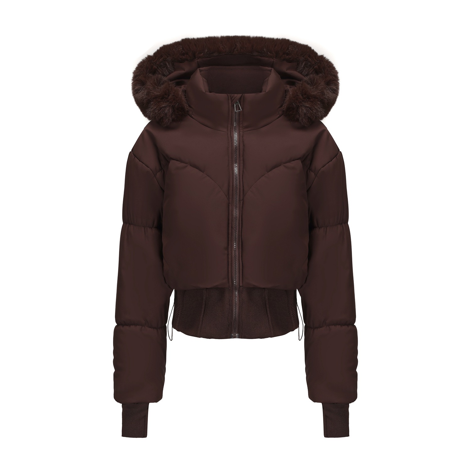 Parkas Frauen Kurze Mäntel Mit Kapuze Zipper Volle Hülse Dicke Warme Y2k Streetwear Elegante Splice Arbeit Mantel Herbst Winter 2025