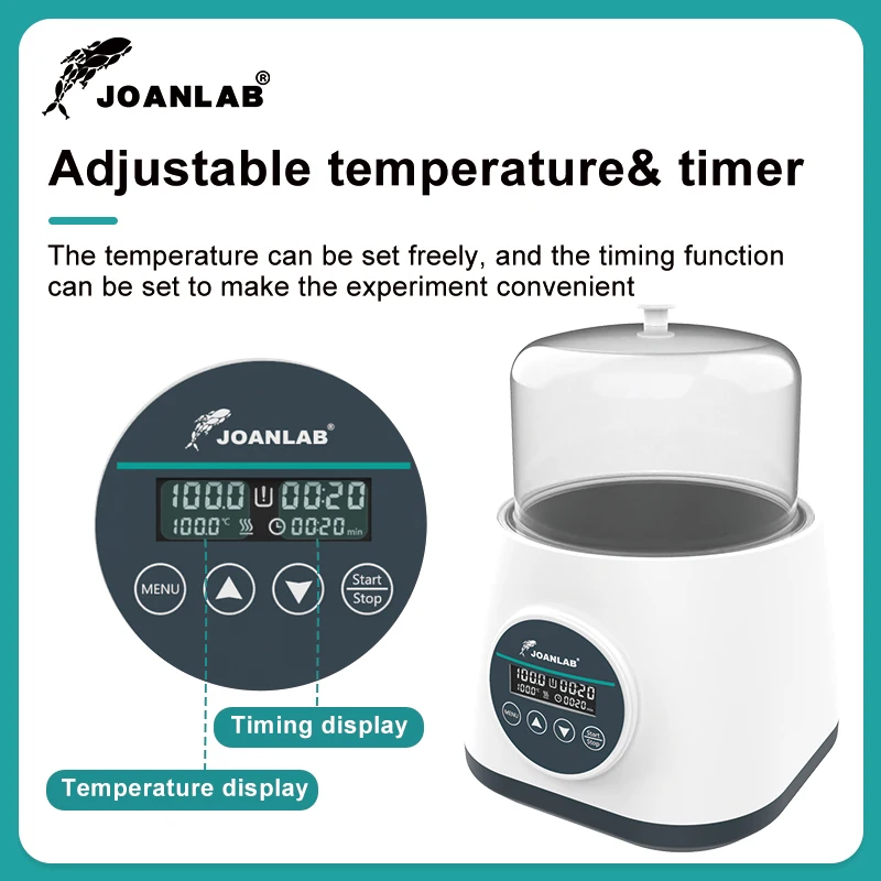 JOANLAB Bagno d'acqua Laboratorio Temperatura costante Display digitale Riscaldatore Lab Termostato Serbatoio Anti-secco Brucia 2L 110/220V WB-2S
