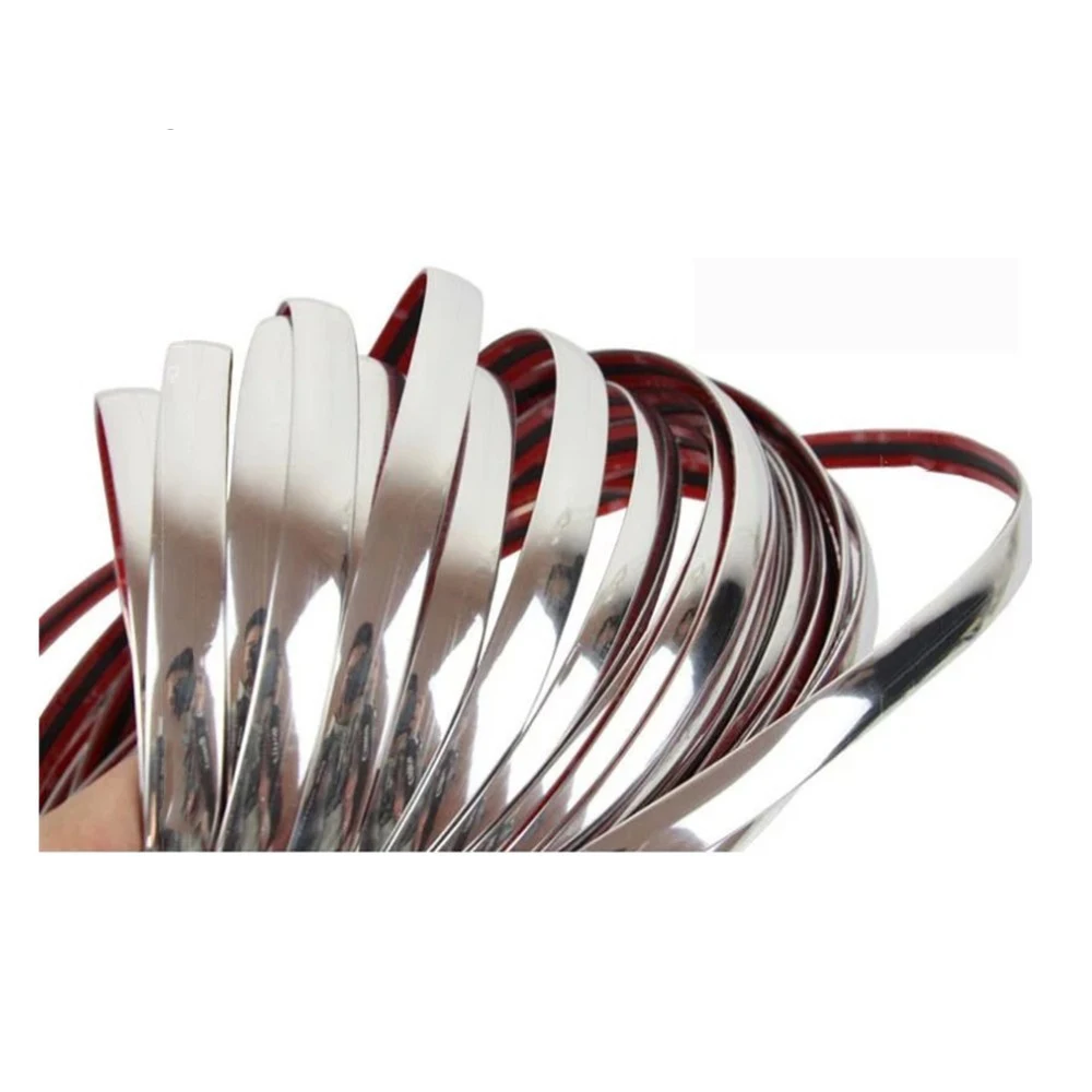 Kiểu Dáng Xe Tự Động Tự Dính Cửa Phụ Chrome Dây Moulding Trang Trí Ốp Lưng Bảo Vệ Viền Băng
