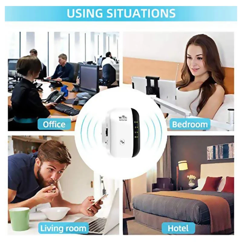 300 m Wifi Repeater US EU Stecker Signal Verstärker Erweiterte Netzwerk Enhancer Hause Router Durch Die Wand Schlafzimmer Empfangen Bewegen