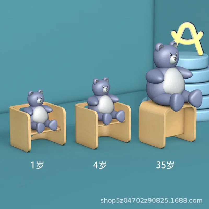 Juego de mesa y silla para niños, mesa de comedor multifuncional de madera maciza para jardín de infantes