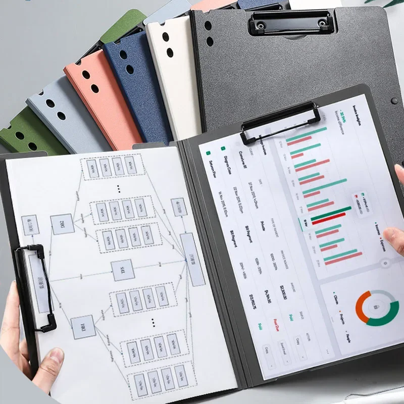 Double Clip Thickened File Folder With Writing Pad Office Multi-Functional PP Material Clipboard Organizers Desk Organizer