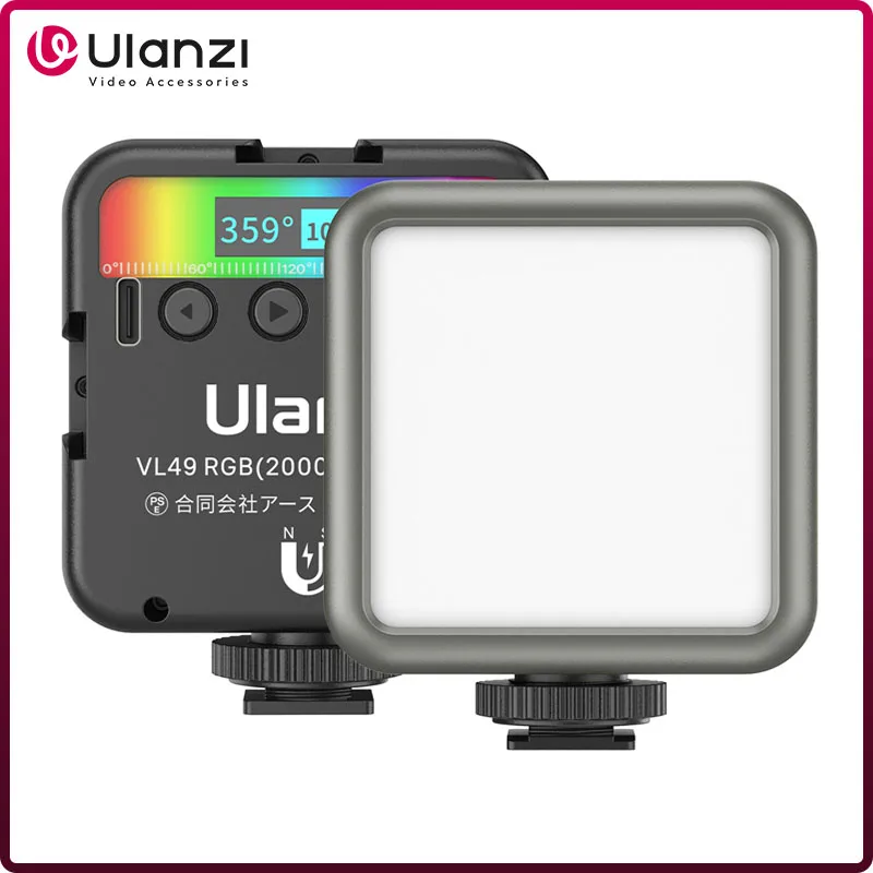Ulanzi VL49 RGB Mini LED Video Licht 2000 mAh 2500 K-9000 K Tragbare Fotografie Lichter Vlog Füllen licht für DSLR SLR Kamera Lampe