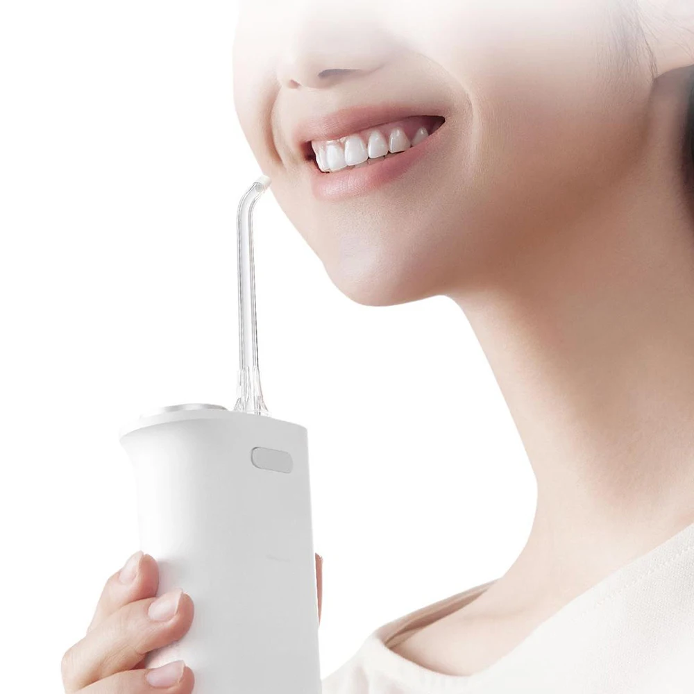XIAOMI MIJIA 口腔洗浄器 F400、4 ギアフラッシュモード、200 mL 大容量水タンク、歯科用ウォーターフロッサーズピックジェット、Type-C 充電
