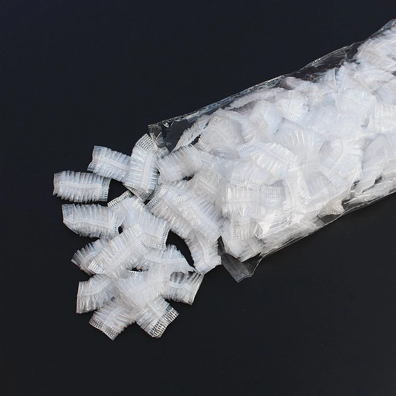 使い捨てプラスチック製防水イヤープロテクター,美容院用,染料シールド,イヤーマフ,アクセサリー,100個