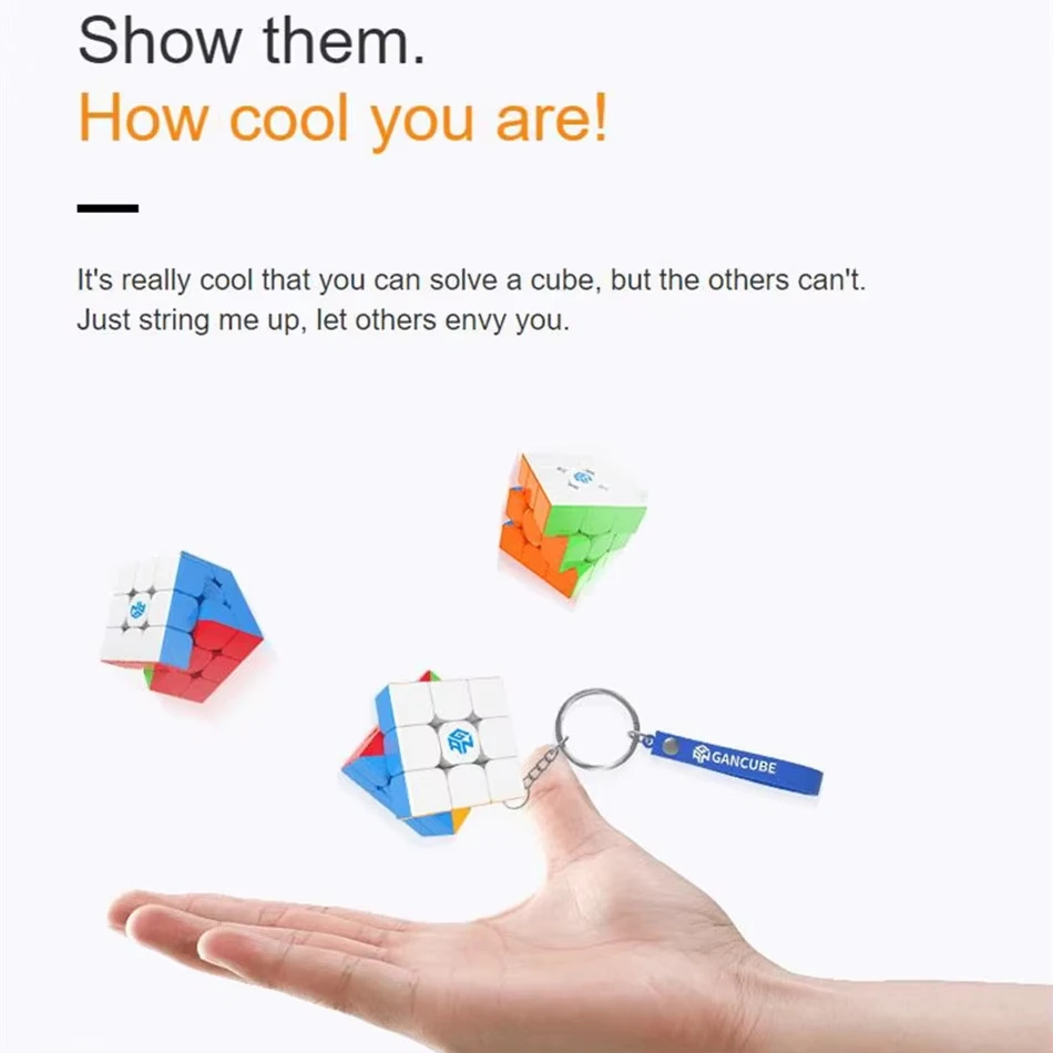 GAN330 Keychain 3x3x3 Magic Cube 30mm Cube Mini Magic Speed Cube Stickerless Puzzle Pocket Cubes peed game children's toy gift