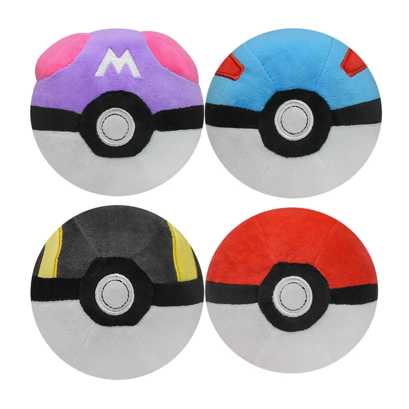 4PCS Poké Ball Stofftier Plüsch Puppe Tasche Monster kinder Spielzeug Master Ball Große Ball Ultra Plüsch Anhänger kinder Geschenke
