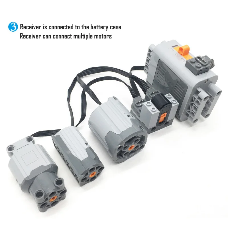 テクニック電源機能延長ワイヤーサーボトレインモーター IR リモコン受信機バッテリーボックス部品 MOC 修理されたアクセサリー