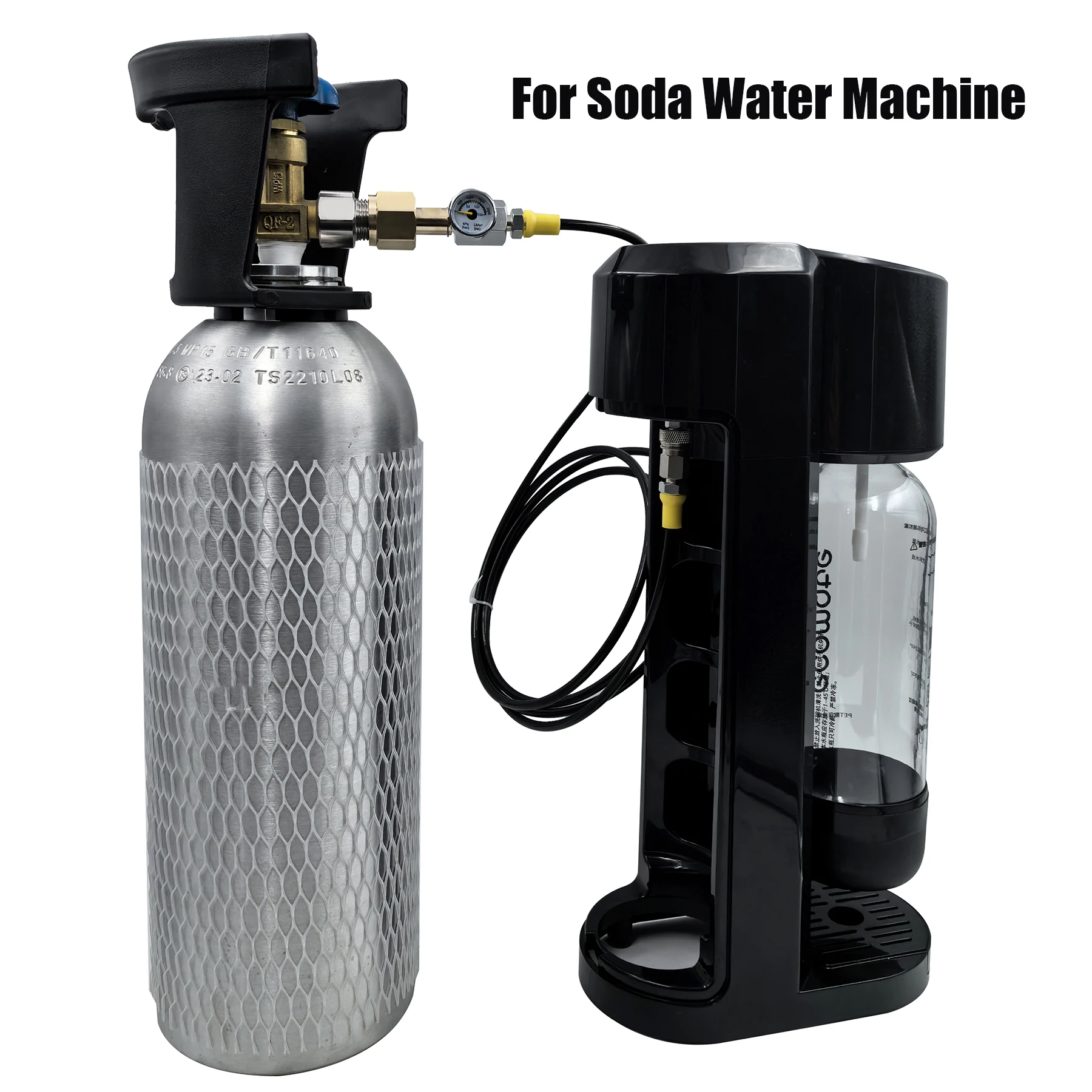 External CO2 Tank Adapter Kit Quick Disconnect Connector W21.8-14 G3/4 CGA320 for Soda Maker Accessories with hose 100inch/2.5M