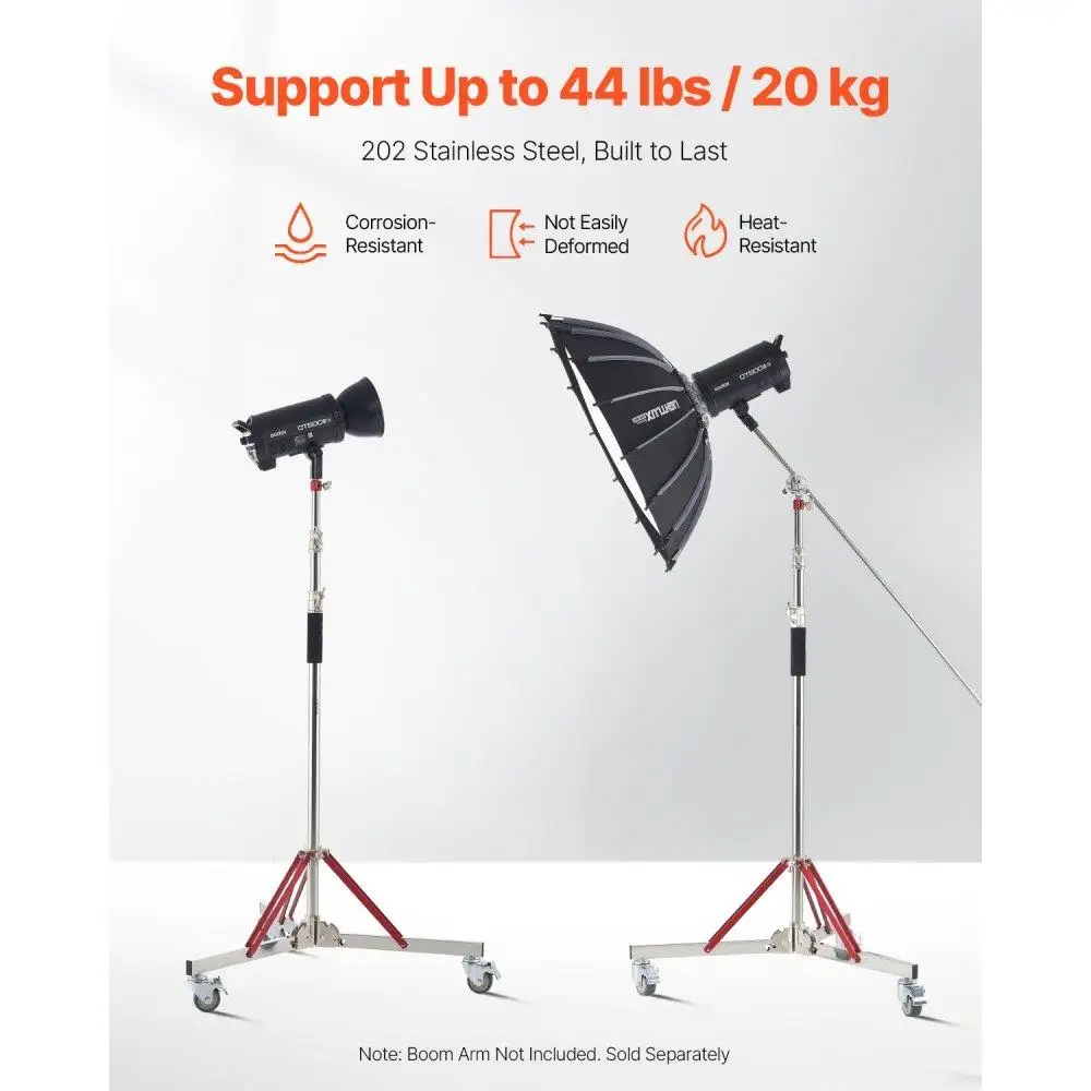 Heavy Duty Light Stand Casters Max Height 10.5ft 320cm Tripod Stand