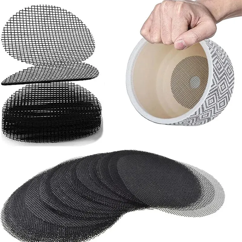 50PCS Verhindern Boden Verlust Atmungsaktive Dichtung Auslaufsichere Entwässerung Blumentopf Loch Mesh Pad Boden Matte Atmungsaktive Entwässerung Dichtung Net