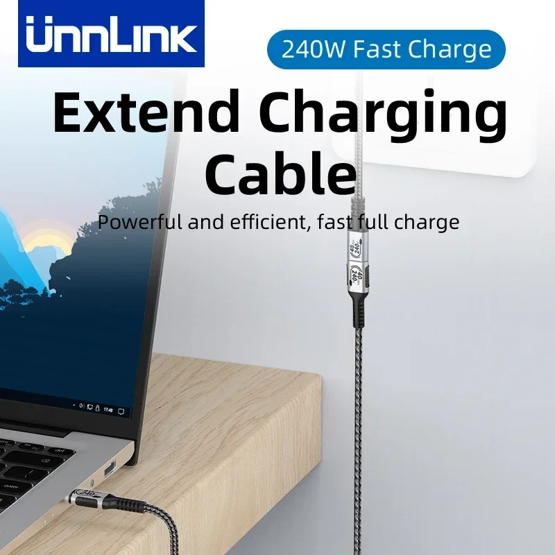 Unnlink Cable de extensión USB C extensor tipo C Compatible con Thunderbolt 4/3 USB4.0/3,2/3,1 carga rápida para MacBook 8K 4K