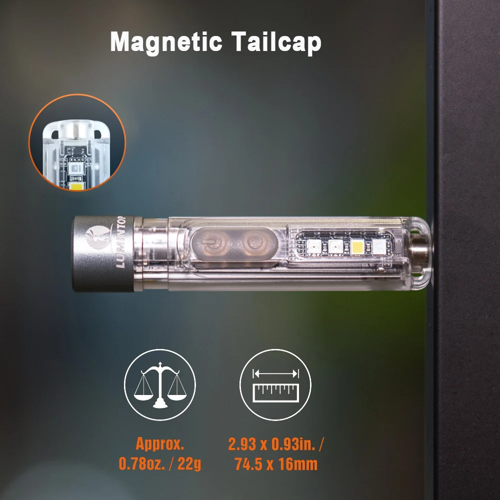 EDC LED Lantern PC Material Keychain Outdoor Camping Flashlight USB C Rechargeable Lamp UV RGB Lighting Magnetic Tail Work Torch
