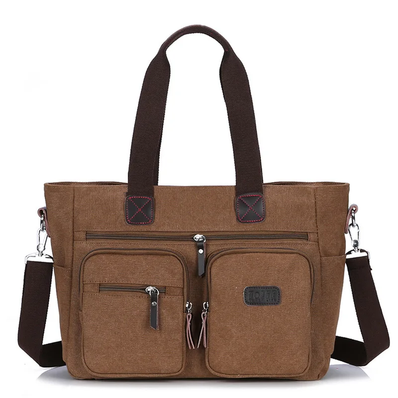 Maletín de lona para hombre, Maleta de viaje clásica, bandolera de hombro, bolso grande e informal para ordenador portátil de negocios, XA506F