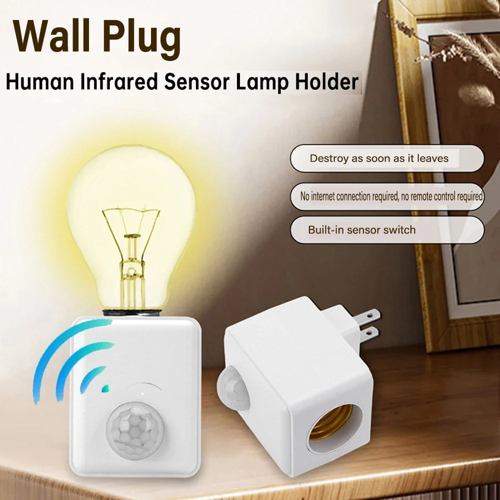 AC85-265V E27 Base lampada a LED con sensore di movimento PIR Portalampada a induzione umana Convertitore adattatore presa regolabile