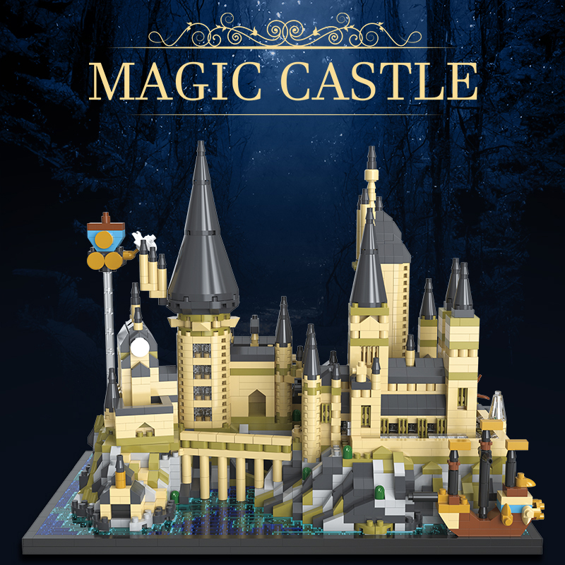 2700 + ชิ้น Magic World ยุคกลาง Harry Potter ปราสาท MOC อาคารอิฐบล็อกของเล่นเด็กเด็กผู้ใหญ่ 3.5 มม.บล็อกชุด