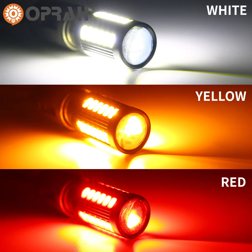 Oprah 2 stks LED 1156 BA15S P21W 1157 BAU15S PY21W P21/5 W BAY15D Voor Auto Vrachtwagen ATV Licht 5630SMD Richtingaanwijzer DRL Lamp 12 V 24 V