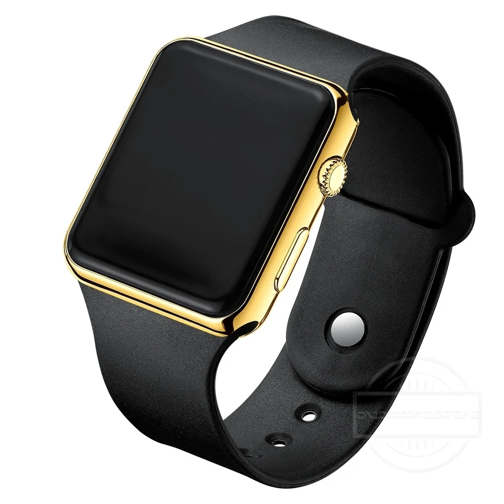 Reloj Digital Simple para Hombre y mujer, Reloj electrónico LED deportivo a la moda, pulsera de silicona negra, Reloj informal para Hombre