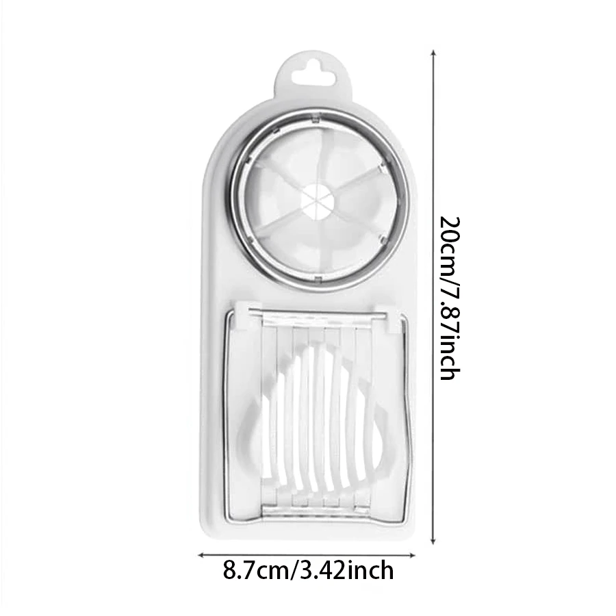 2-in-1-Multifunktions-Ei-Slicer, konserviertes Ei, Obstschneider, modernes Küchen-Gadget-Werkzeug, langlebiges Metall, Kunststoff, einfache Scheibe