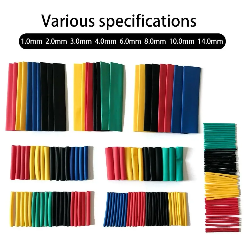 164PCS Heat Shrink Tube Sleeving Tubing Assortment Kit Electrical Connection Electrical Wire Wrap Cable Waterproof Shrinkage 2:1