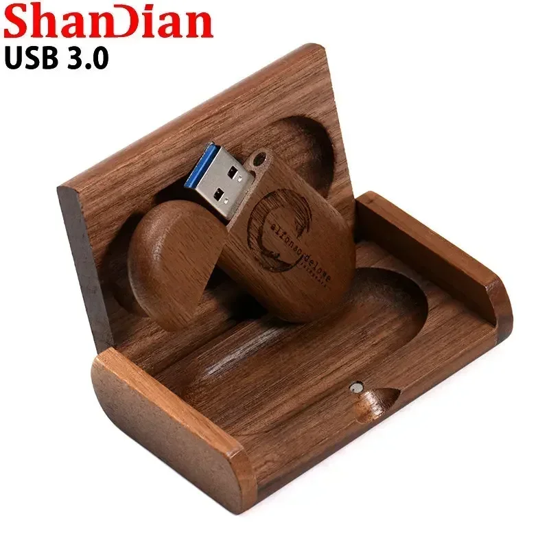 Regalo de boda Usb 3,0 Stick 64GB logotipo personalizado caja de madera Flash Drive 32GB Pendrive muestra gratis U Disk 16GB 8GB 4GB Memory Stick