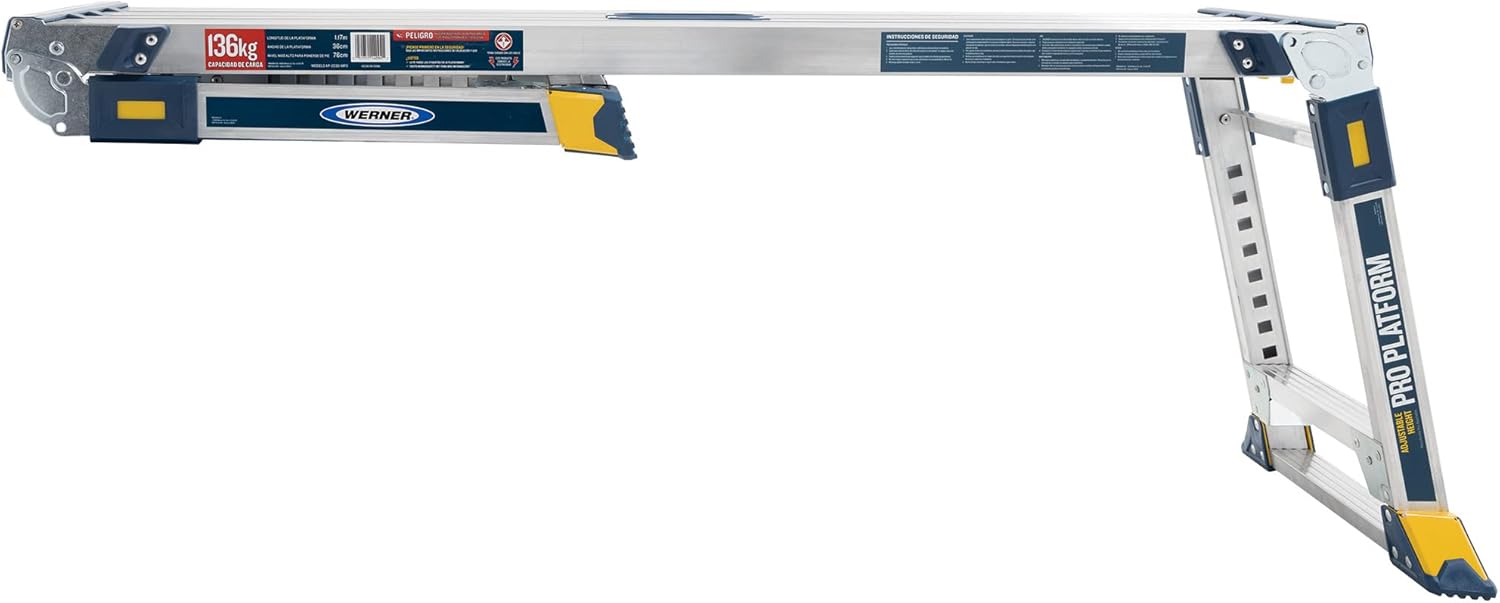 Werner 79023 Verstellbare Profi-Arbeitsbühne, Arbeit und Zugang, Silber, Einheitsgröße