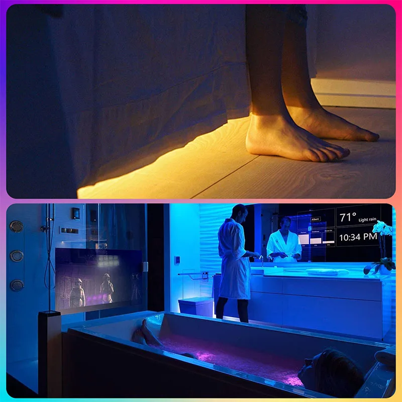 1/2/3/4/5M RGB Neon LED Strip Music Sync Power Bluetooth App Remote Control Waterproof Flexible Ribbon Neon Light for Home Decor
