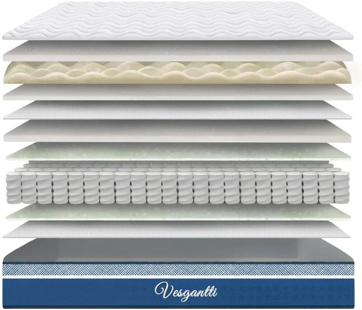 Double Mattress, 10 Inch Hybrid Mattress Double Size with Breathable Memory Foam and Individual Pocket Spring-Medium F