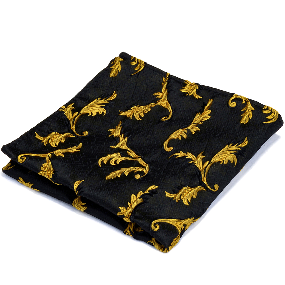 Lenço Masculino, Lenço para Festa de Casamento, Bolso Quadrado, Seda Grossa e Texturizada, Branco e Preto, Lenço Clássico, 25x25cm